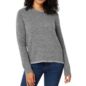 Dylan - Supersoft Luxurious Alpaca Everyday Blanket Stitch Sweater | Gray: Small